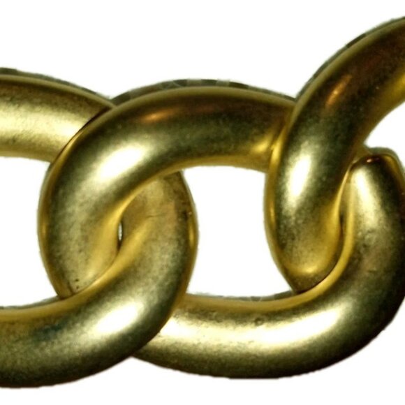 Vintage Frosted Gold Tone Curb Chain Necklace Heavy Graduated Oval Links Lobster - Picture 3 of 13